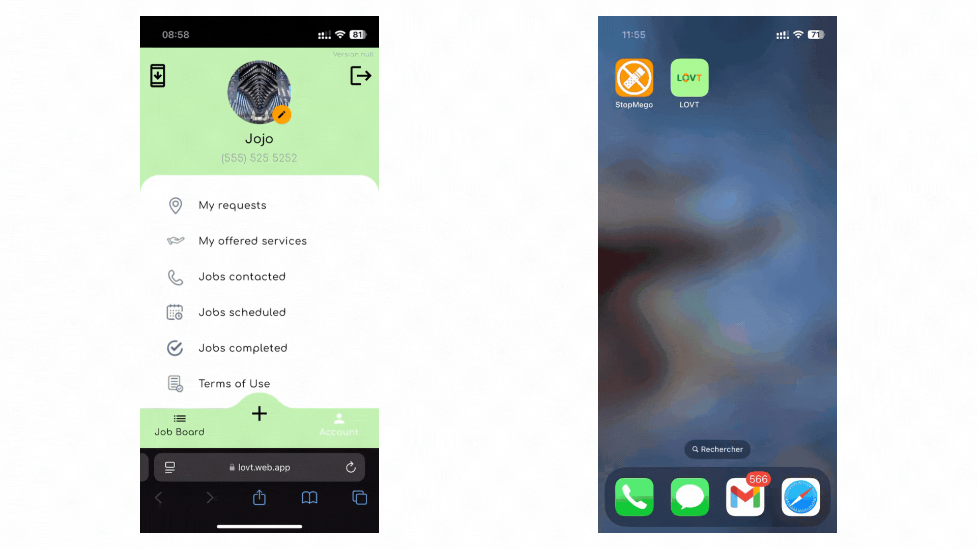PWA installation differs from the classic method (left) but the result is rather convincing (right)
